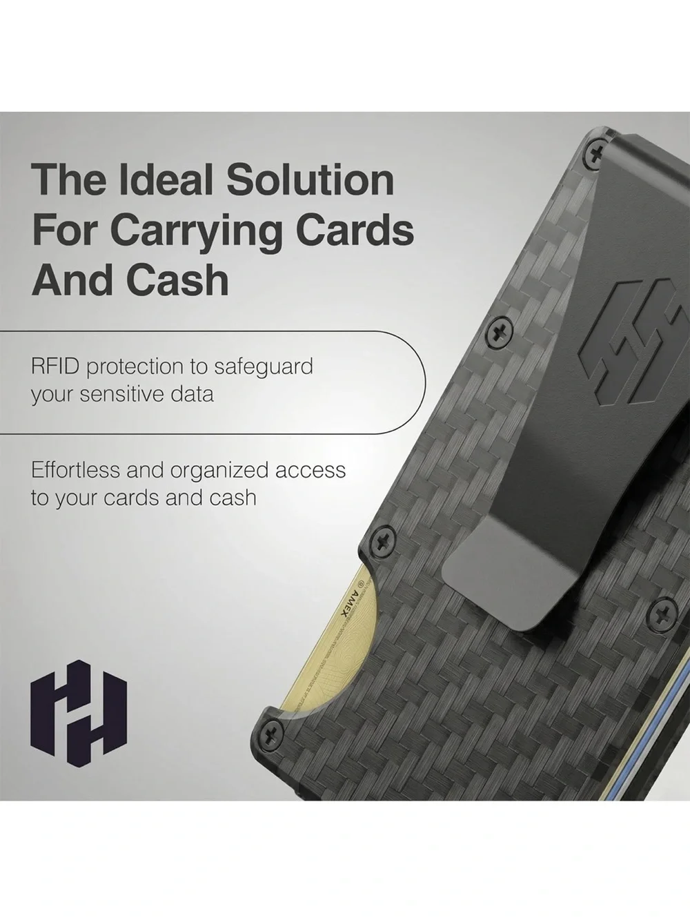 RFID Men’s Carbon Fiber Wallet with Money Clip